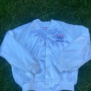 Vtg 80s HARTWELL satin OLYMPICS Philips Jacket